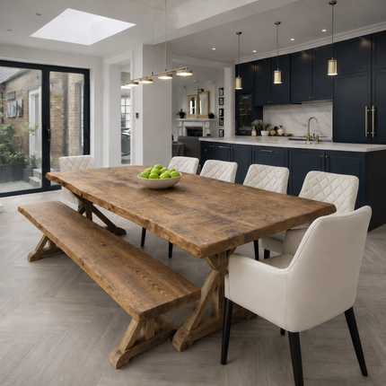 Firsby Live Edge Dining Table Wooden Farmhouse XF Legs