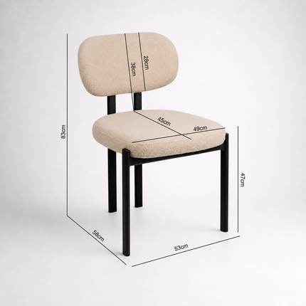 Dining Chair Lamb with metal legs