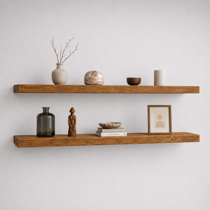 Brigg Straight Edge Rustic Floating Shelf