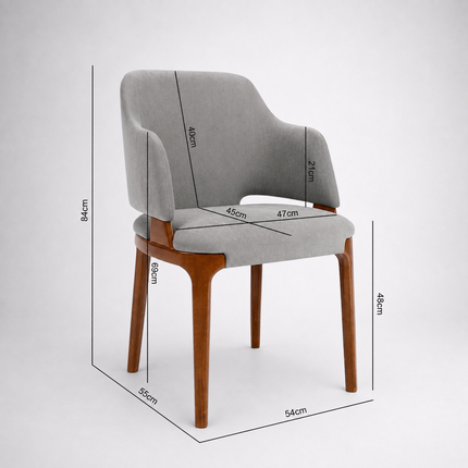 Dining chair Virtuoso with armrest