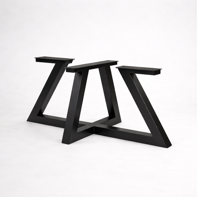 Firsby Live Edge Extendable 2-Sides Dining Table Triangle Steel Base