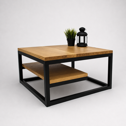 Oak coffee table with shelf SOLO