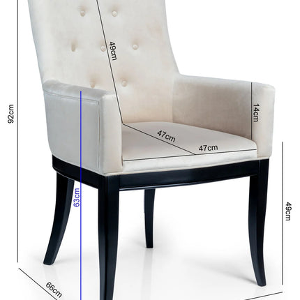 Dining chair Crystal with armrest