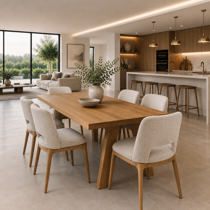 Trent Solid Oak Dining Table with Wooden Legs