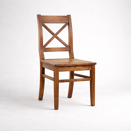 SET Grantham Industrial Thick Dining Table Wooden Legs - Table/Bench/5 Chairs