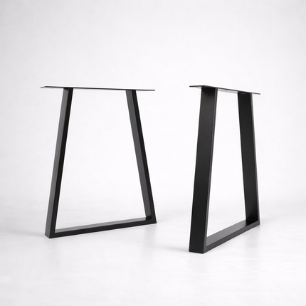 Firsby Live Edge Extendable 2-Sides Dining Table Trapezium Steel Legs