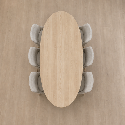 Witham Solid Oak Oval Dining Table with Wooden Legs