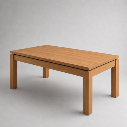 Gox Solid Oak Dining Table with  Wooden Legs