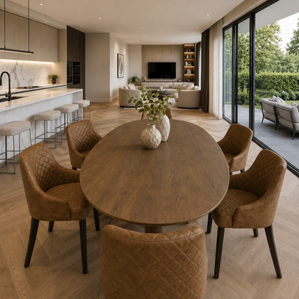 Elkington Solid Oak Dining Table with Wooden Legs