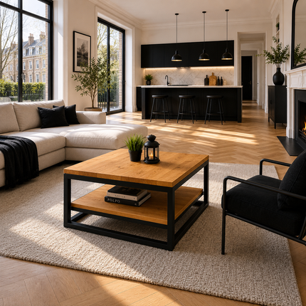 Oak coffee table with shelf SALA