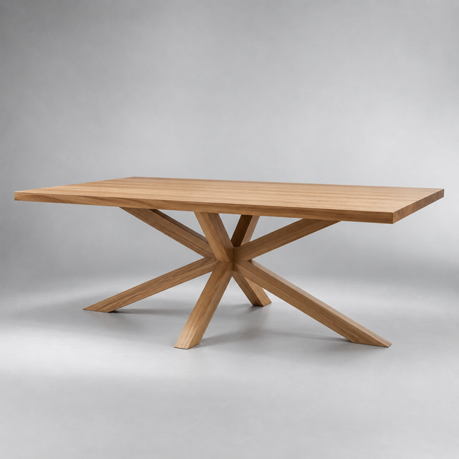 Sotby Oak Modern Dining Table Star Wooden Base