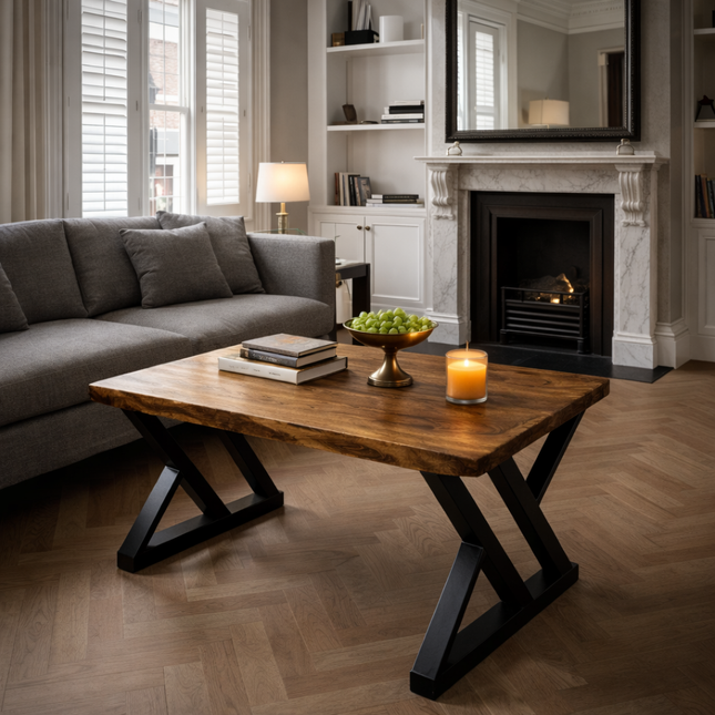 Firsby Coffee Table XV Frame Steel Legs