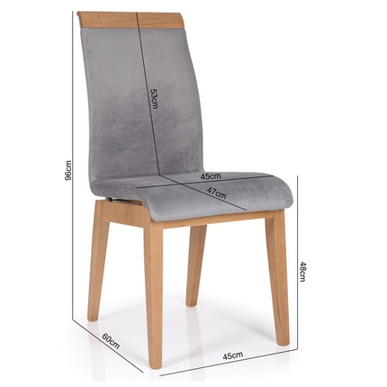 Dining Chair Bella with a Wooden Strip