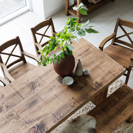Grantham Thick Dining Industrial Dining Table Wooden Base LEGS Industrial