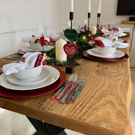 Firsby XF Chunky Steel Dining Table Natural Live Edge Rustic Steel X Frame Legs Handmade Characteristic of the Countryside