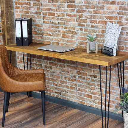 Brigg Small Desk Console Table Hairpin Legs Rustic Hallway Table 34cm Width