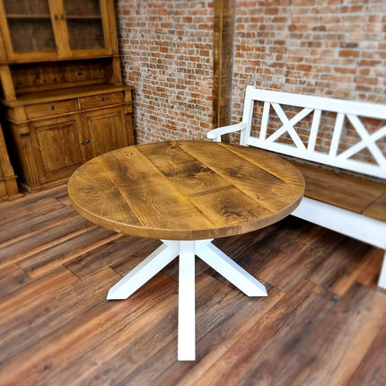 Irby Round Dining Table Vintage Star Leg Kitchen Table Rustic Industrial