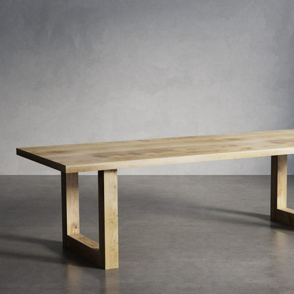 Beesby Solid Oak Dining Table with Square Wooden Legs