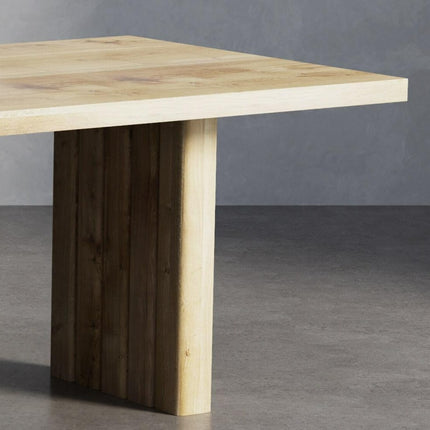 Panton Solid Oak Dining Table with Wooden Block with