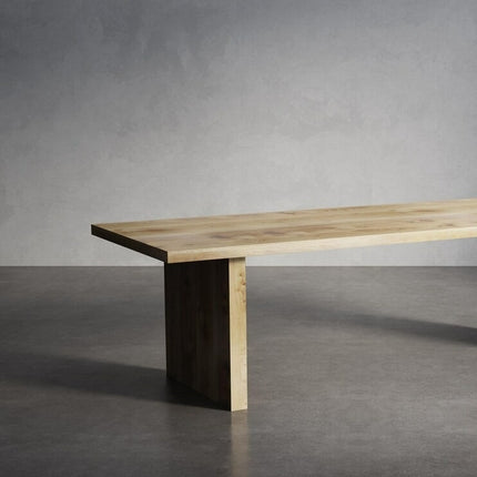 Toynton Solid Oak Dining Table with Wooden Block Leg