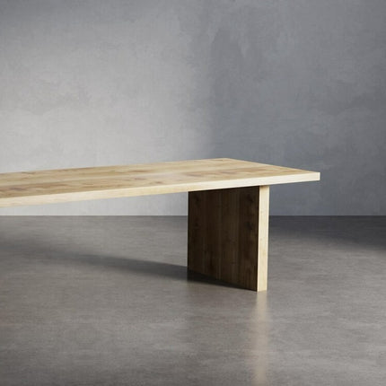 Toynton Solid Oak Dining Table with Wooden Block Leg