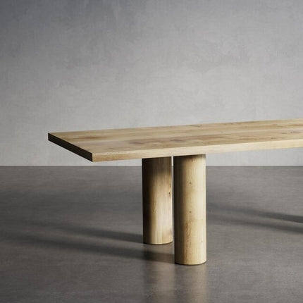 Hatton Solid Oak Dining Table with Wooden Pin Rounded