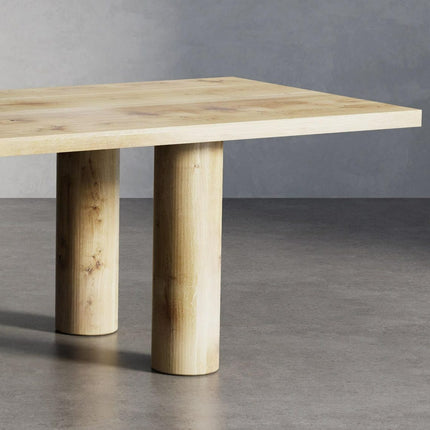 Hatton Solid Oak Dining Table with Wooden Pin Rounded