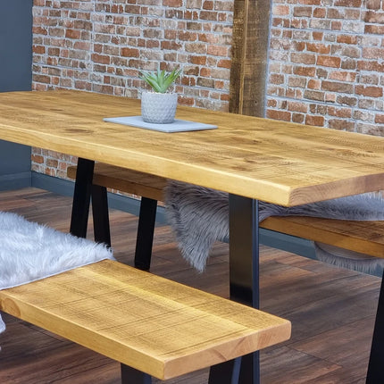 Calia Style Industrial Rustic Dining Table V-FRAME LEGS Cotswold