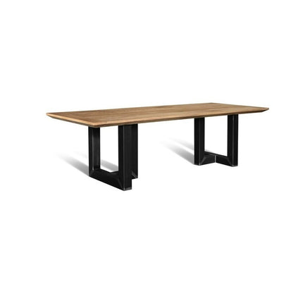 Belnie Solid Oak Dining Table with Steel Base