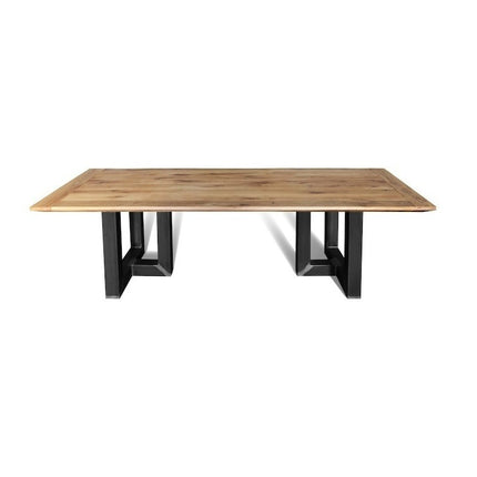 Belnie Solid Oak Dining Table with Steel Base