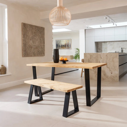 Calia Style Industrial Rustic Dining Table V-FRAME LEGS Cotswold
