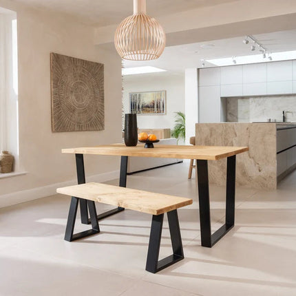 Calia Style Industrial Rustic Dining Table V-FRAME LEGS Cotswold