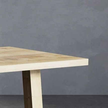 Anderby Solid Oak Dining Table with Trapezium Wooden Legs