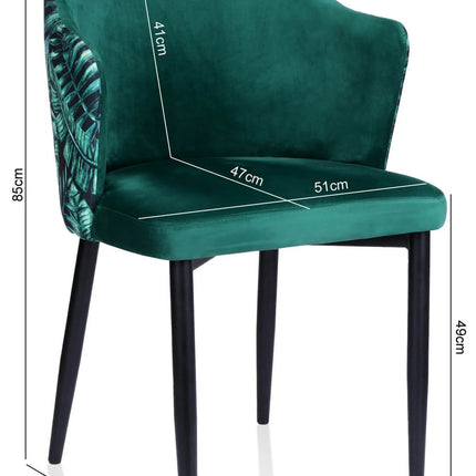Dining Chair Jungle with metal legs
