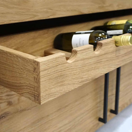 TAKO oak loft chest of drawers with wine drawer