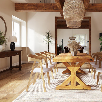 Rustic Dining Table Midville Farmhouse V Beam Wooden Base