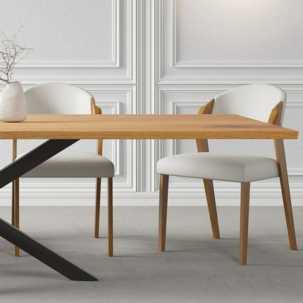Kelso Solid Oak Dining Table with Steel Base