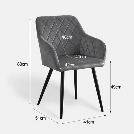 Moor Velvet Dining Chairs Grey