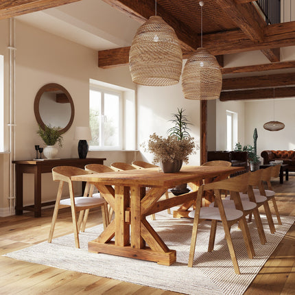 Rustic Dining Table Willoughby Farmhouse Beam Wooden Base